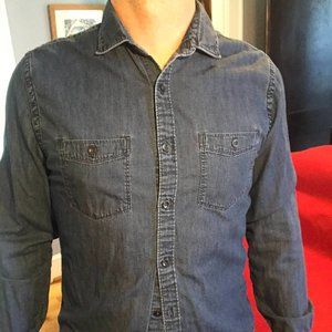 EXPRESS button down shirt, size Medium, blue / denim